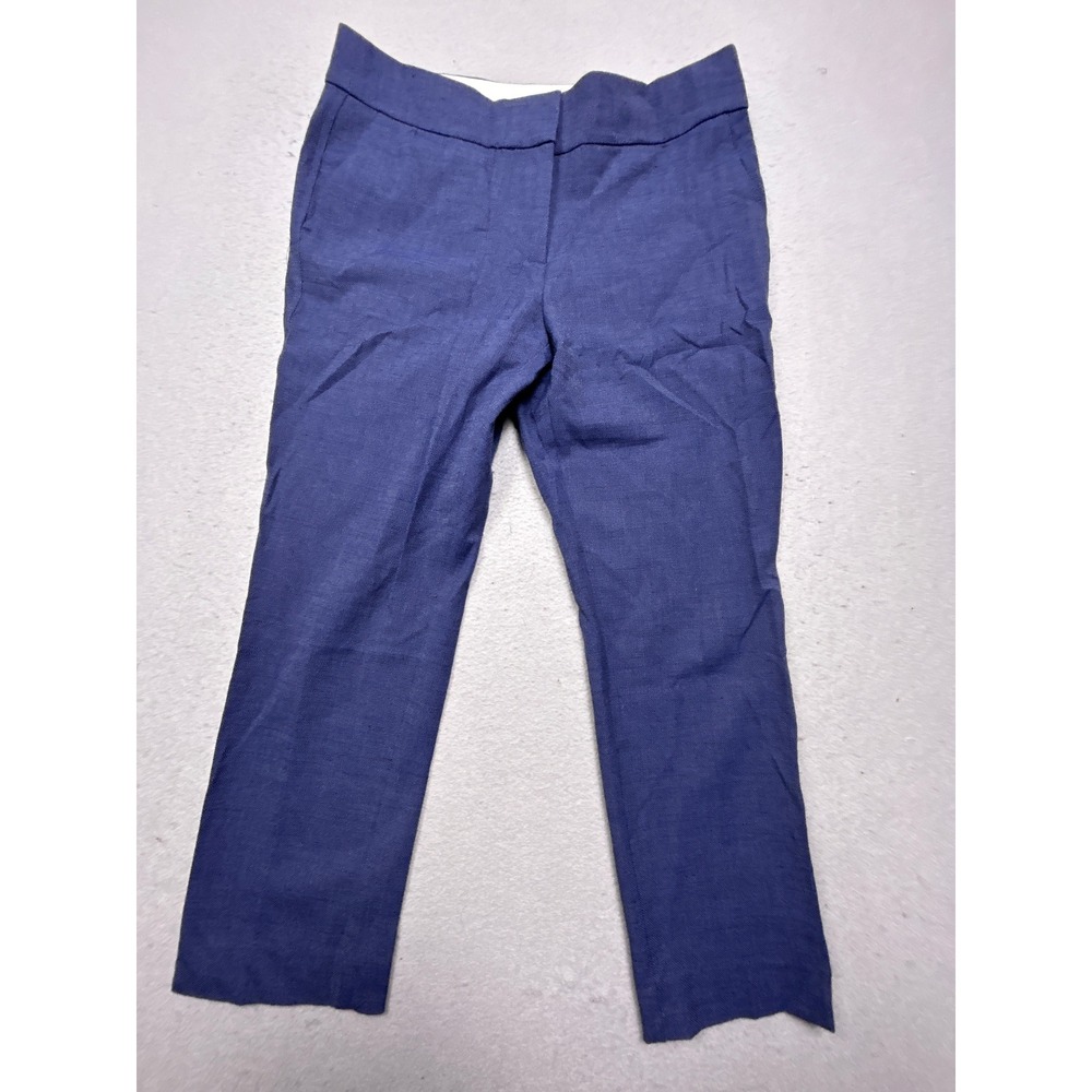 LOFT Marisa Pants Linen Blend Blue 8P W32 Womens
